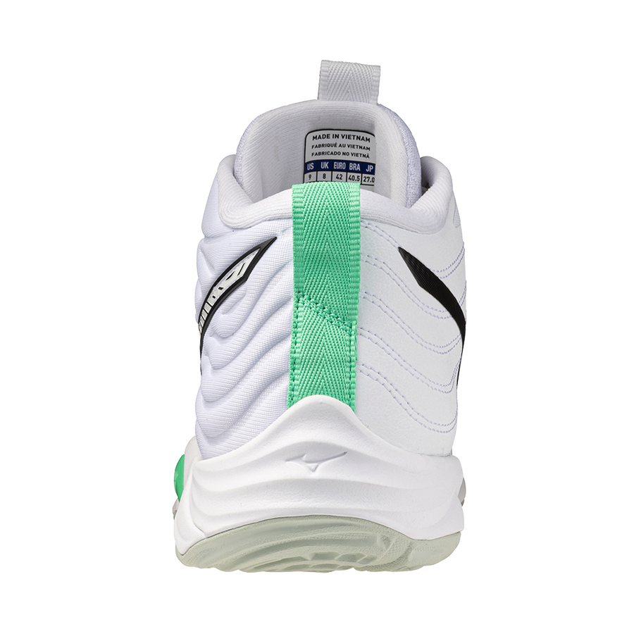 Mizuno WAVE MOMENTUM ELITE MID White/Black/Frozen Emerald